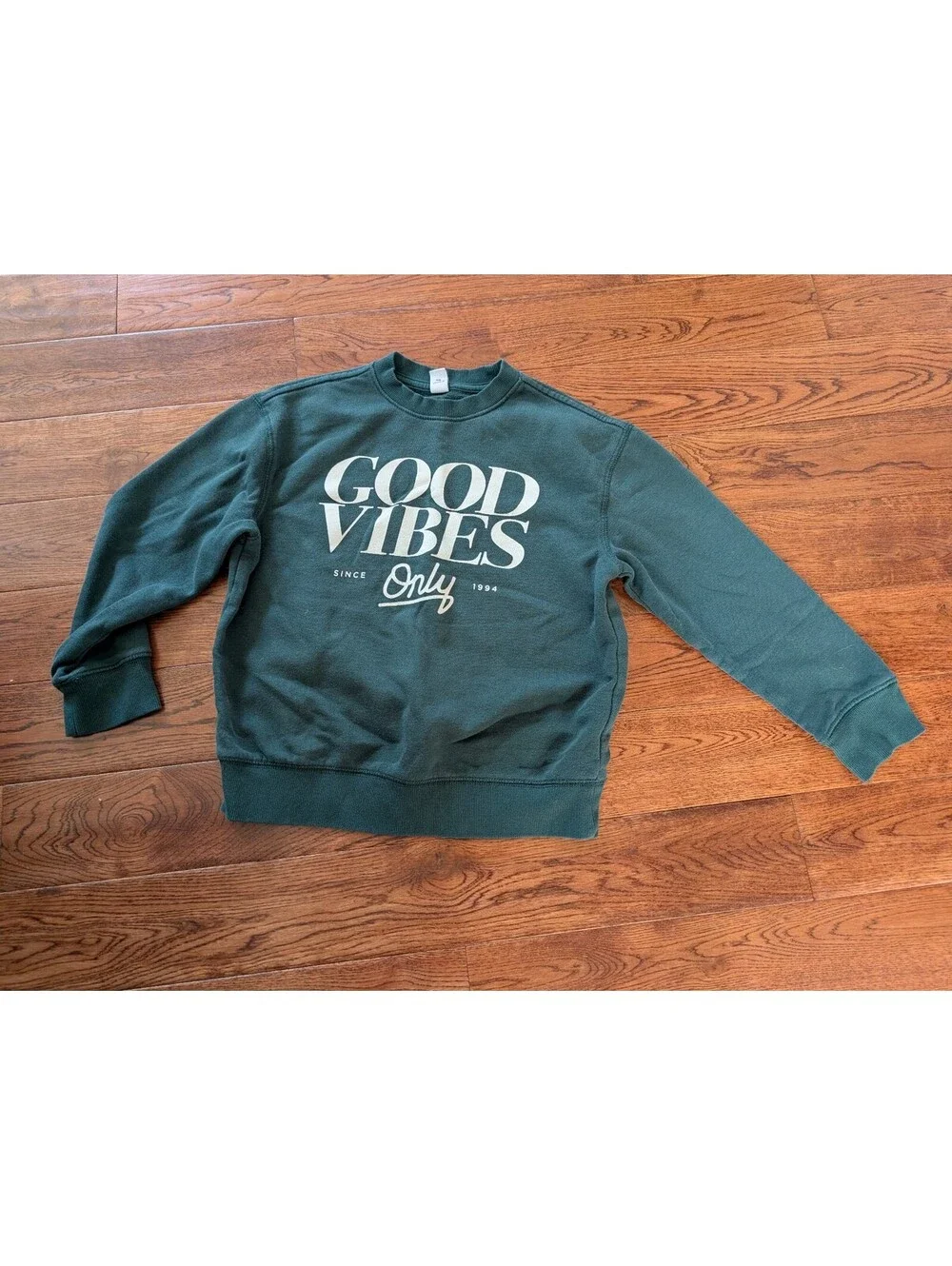 Old Navy Good Vibes Only Green Sweatshirt Girl's Size M (8)